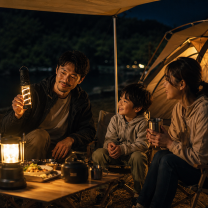 【1台4役】マルチトランスフォーム LEDランタン（虫よけ / 三脚スタンド付 / 段階調光 / 防災・アウトドア対応）