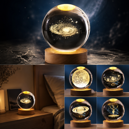 宇宙を閉じ込めた、手のひらサイズのクリスタルボールライト