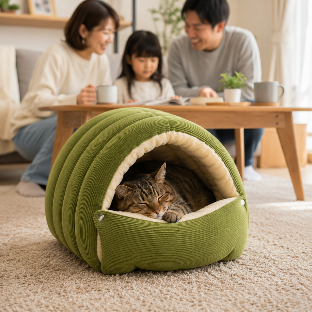 ふわもこドーム ペットベッド  ～ すっぽり包まれる、うちの子の特等席 ～